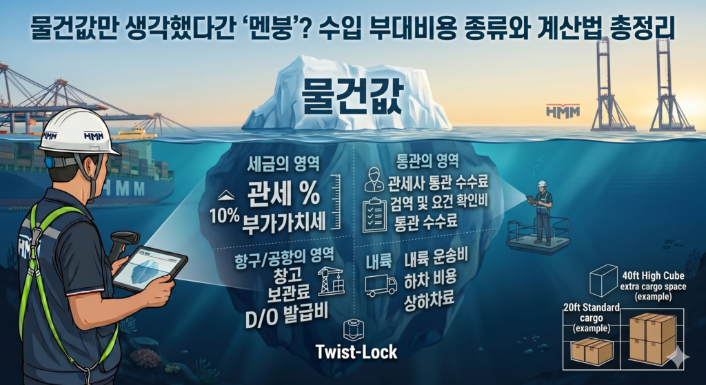 수입 원가 계산을 위한 부대비용 항목과 서류들