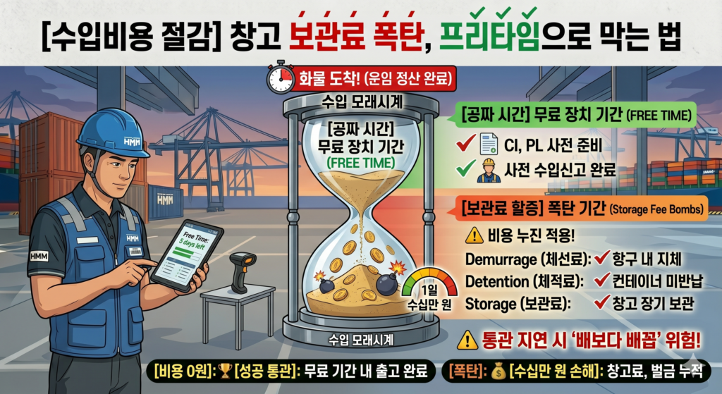 수입 물류 창고료 절감을 위한 프리타임 관리와 시간의 중요성